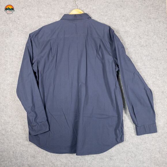Carhartt Button-Up Shirt Blue Long Sleeve Relaxed Fit Collared Men's Size 2XL - Picture 2 of 10